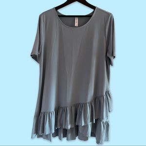 Powder Blue Ruffle Tunic